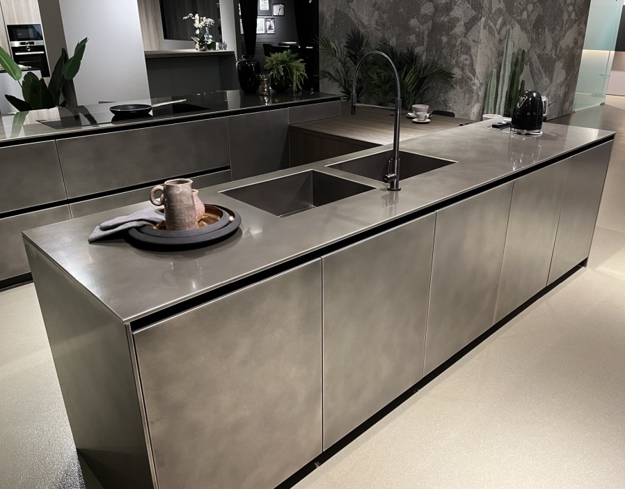 Metal paneling in the kitchen